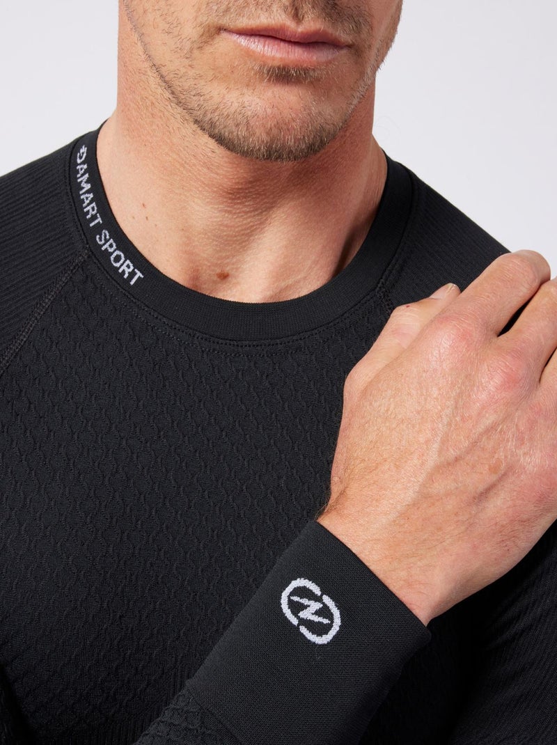 T-shirt col rond Energy 3 Thermolactyl homme - DamartSport Noir - Kiabi