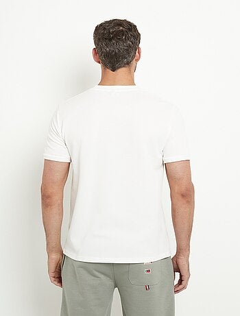 T-shirt col rond épais effet nid d'abeille