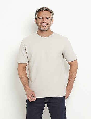 T-shirt col rond épais maille texturée
