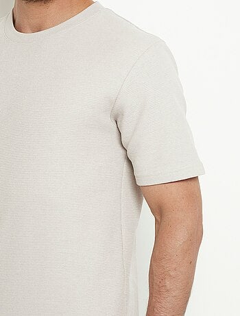 T-shirt col rond épais maille texturée