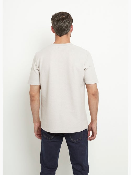 T-shirt col rond épais maille texturée - Kiabi