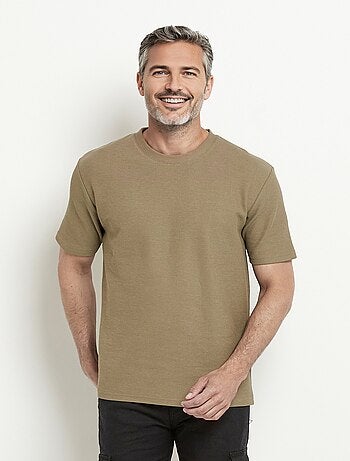 T-shirt col rond épais maille texturée