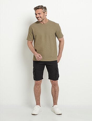 T-shirt col rond épais maille texturée