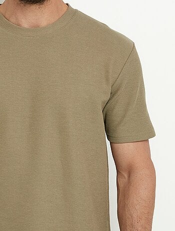 T-shirt col rond épais maille texturée