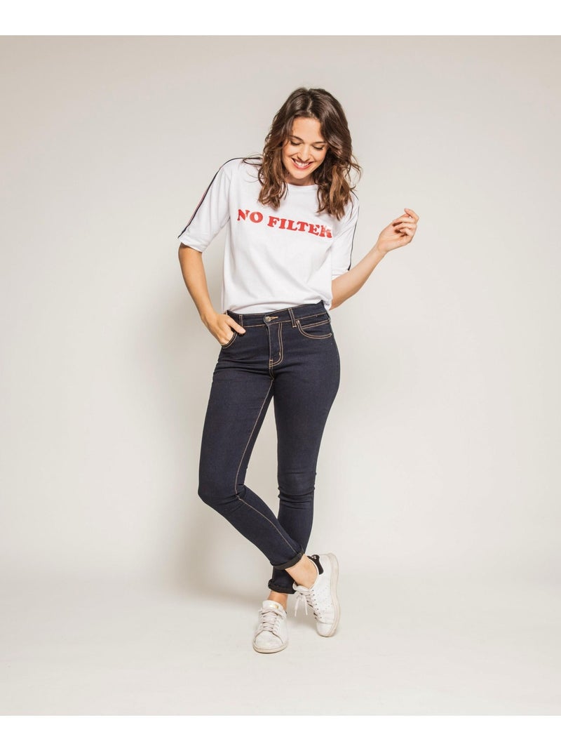 T-shirt col rond FAUSTINE Blanc - Kiabi