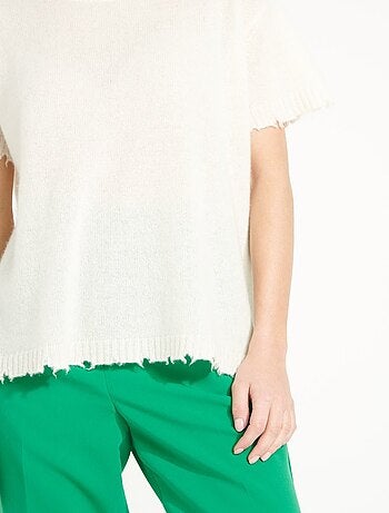 T-shirt col rond femme 100% cachemire déjaugé - AVA 6