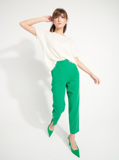 T-shirt col rond femme 100% cachemire déjaugé - AVA 6 - Kiabi