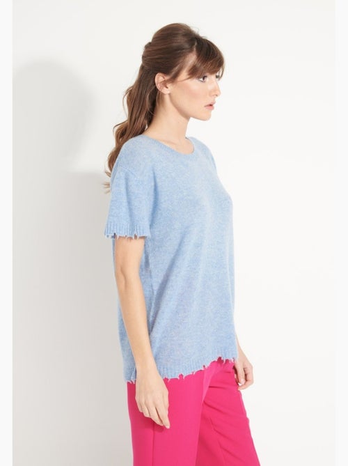 T-shirt col rond femme 100% cachemire déjaugé - AVA 6 - Kiabi