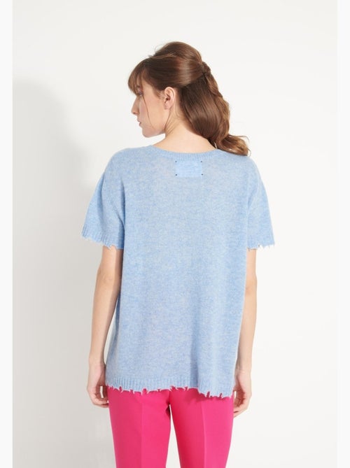 T-shirt col rond femme 100% cachemire déjaugé - AVA 6 - Kiabi