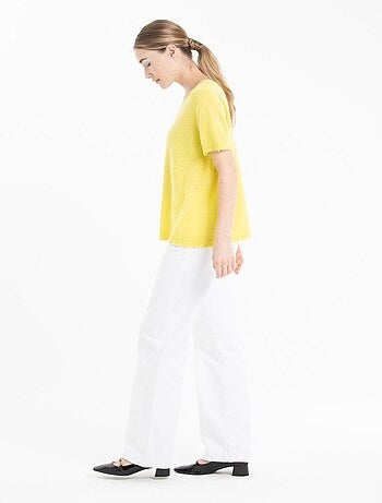 T-shirt col rond femme 100% cachemire déjaugé - AVA 6