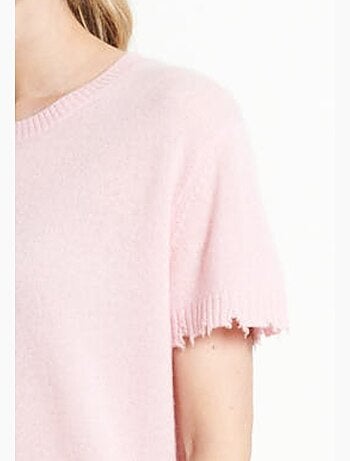 T-shirt col rond femme 100% cachemire déjaugé - AVA 6