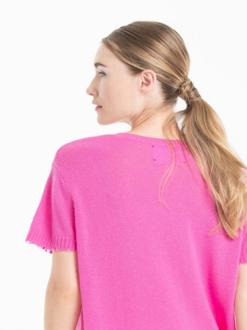 T-shirt col rond femme 100% cachemire déjaugé - AVA 6 - Kiabi