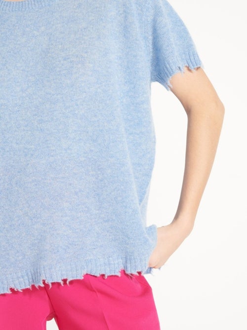 T-shirt col rond femme en cachemire déjaugé - AVA 6 - Kiabi