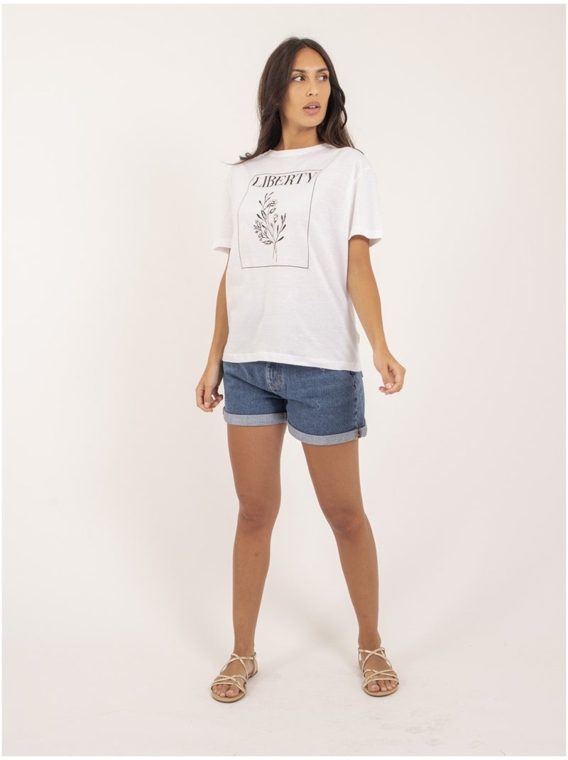 T-shirt col rond FENOMEN Blanc - Kiabi