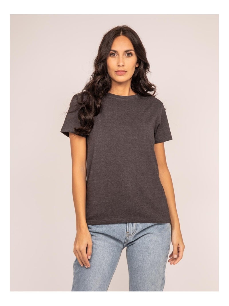 T-shirt col rond FLAGNOL Gris foncé - Kiabi
