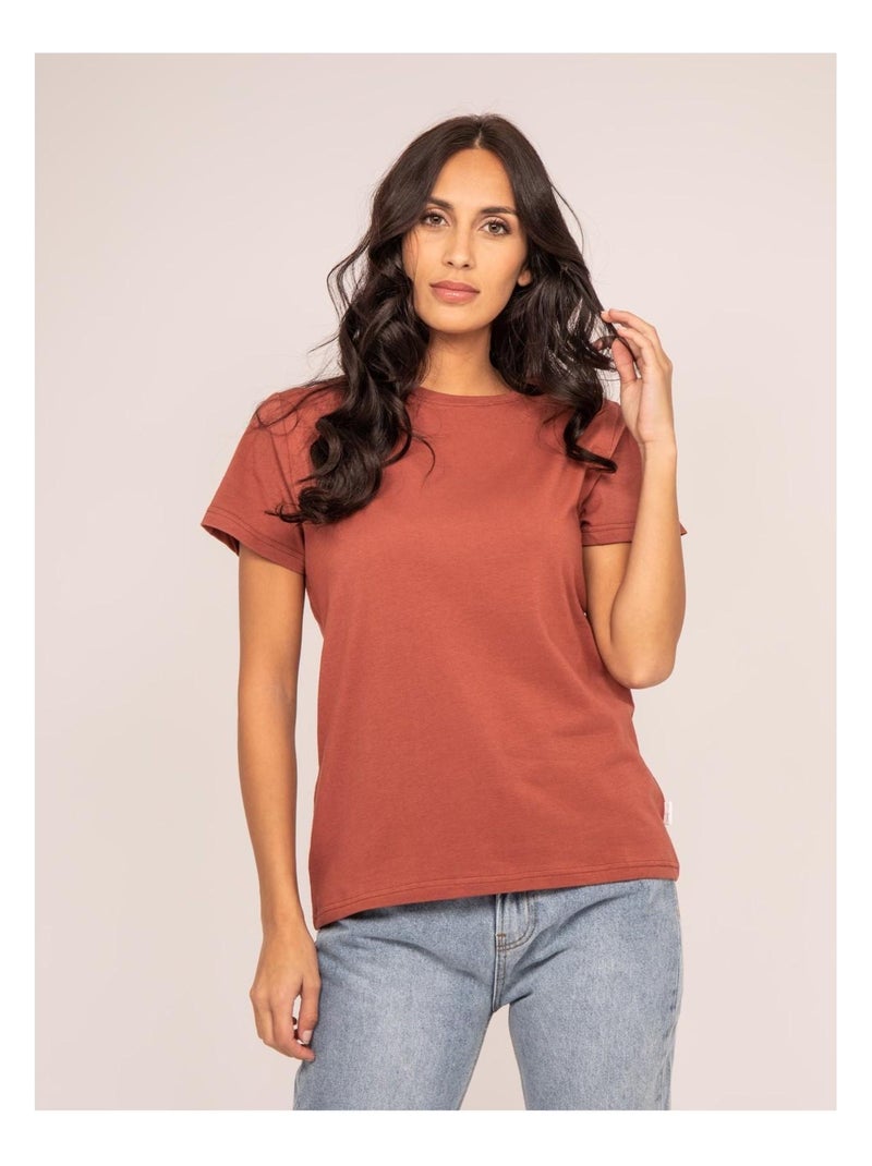 T-shirt col rond FLAGNOL Rouge brique - Kiabi