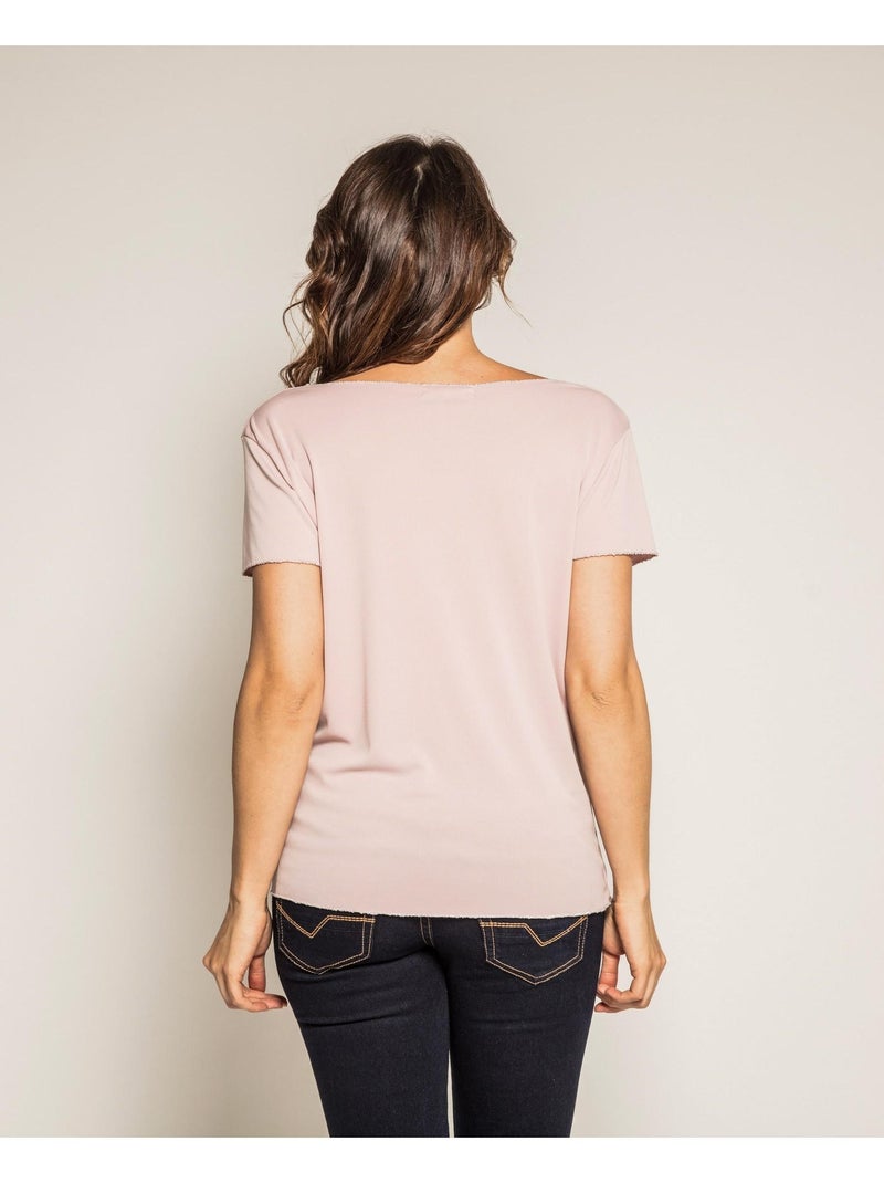 T-shirt col rond FRANCIA Rose - Kiabi