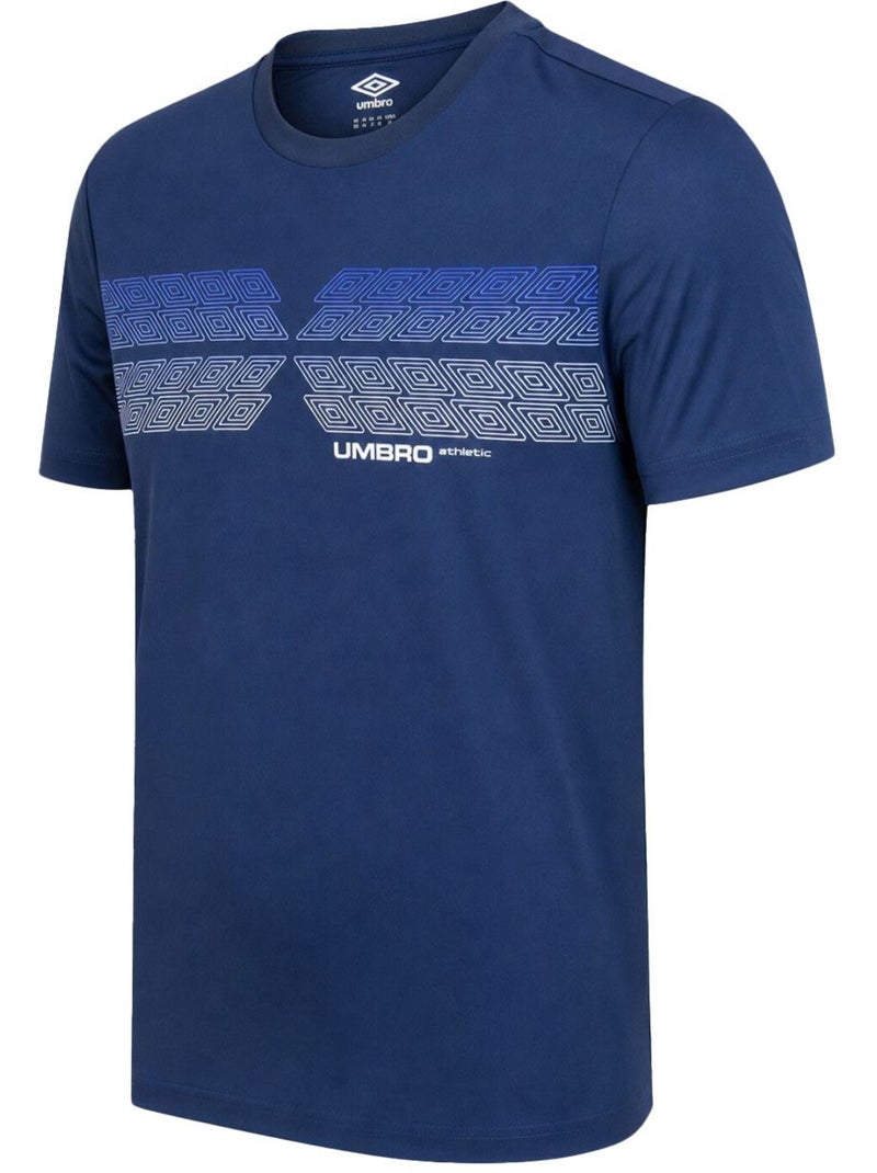 T-shirt col rond homme en microfibre devant imprimé modèle 1224760 umbro Bleu - Kiabi