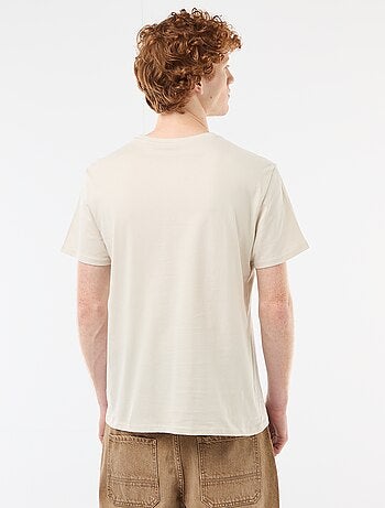 T-shirt col rond imprimé en coton