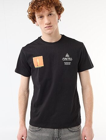 T-shirt col rond imprimé en coton