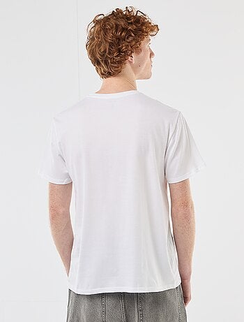 T-shirt col rond imprimé en coton
