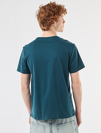 T-shirt col rond imprimé en coton