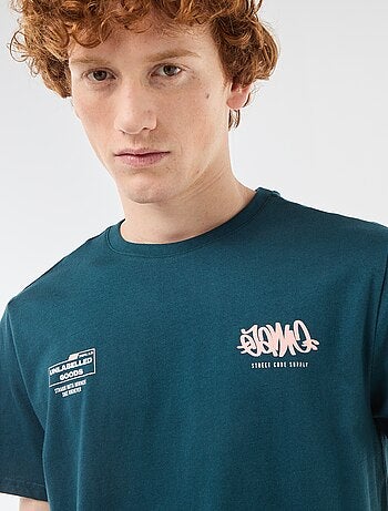 T-shirt col rond imprimé en coton