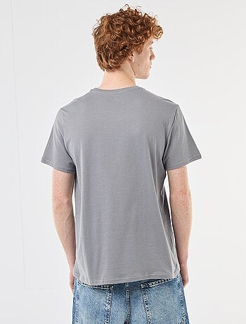 T-shirt col rond imprimé en coton