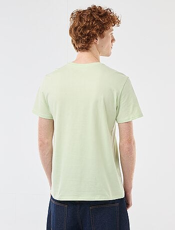 T-shirt col rond imprimé en coton