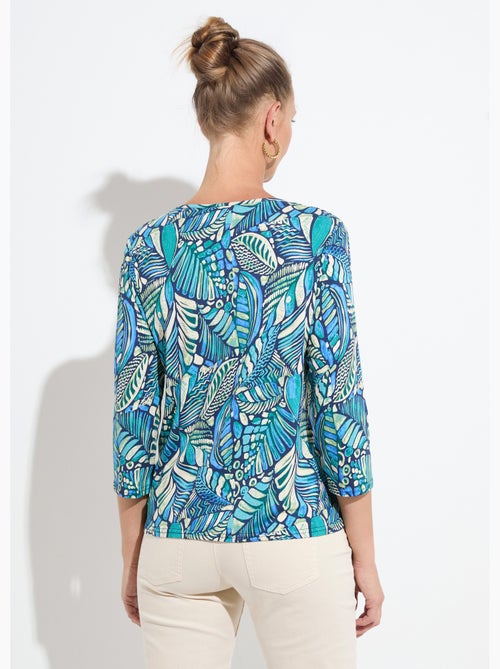 T-shirt col rond imprimé patchwork - Kiabi T-shirt col rond imprimé patchwork - Kiabi