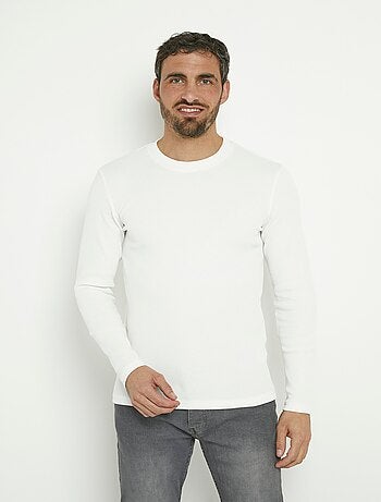 T-shirt col rond maille texturée épaisse