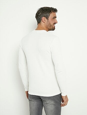T-shirt col rond maille texturée épaisse