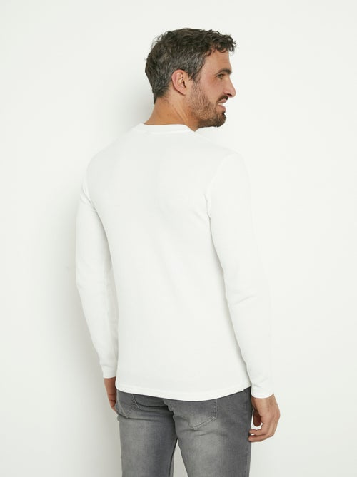 T-shirt col rond maille texturée épaisse - Kiabi