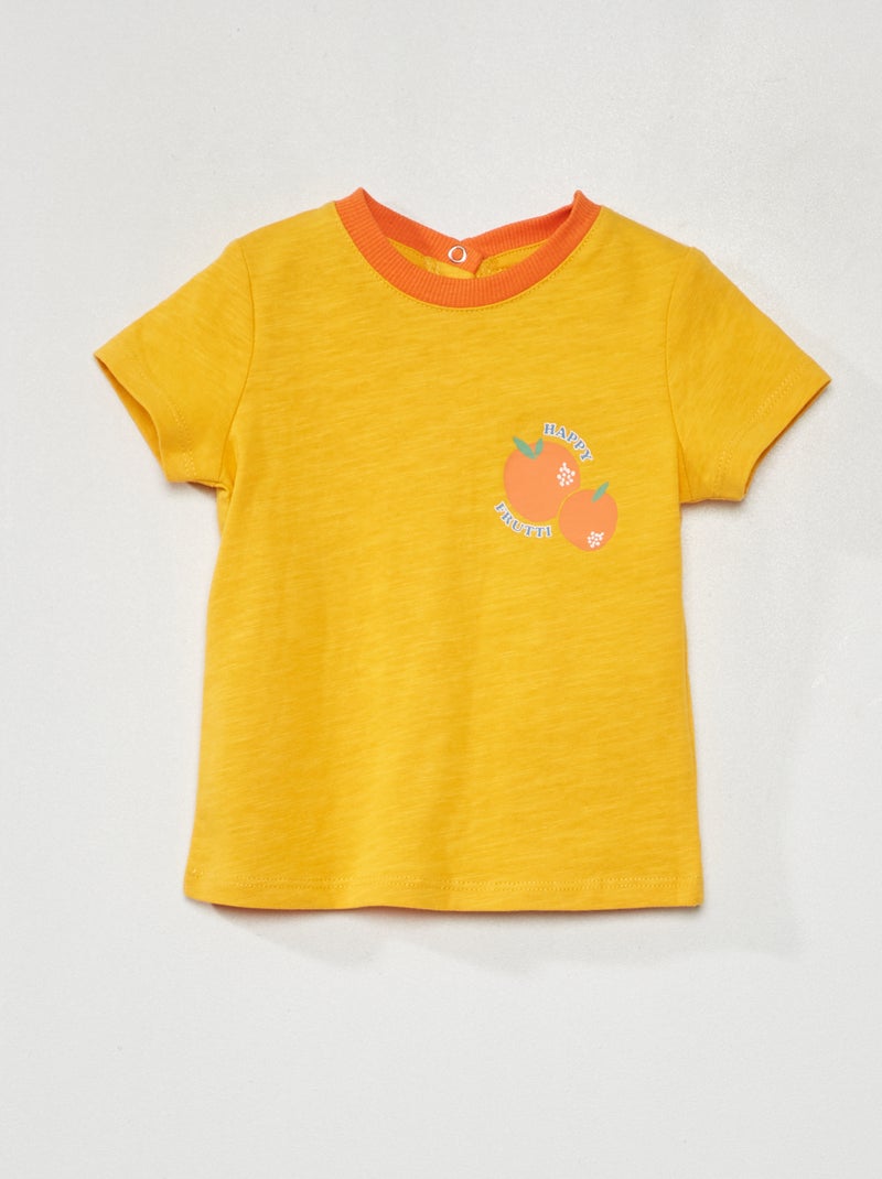 T-shirt col rond manches courtes Blanc - Kiabi