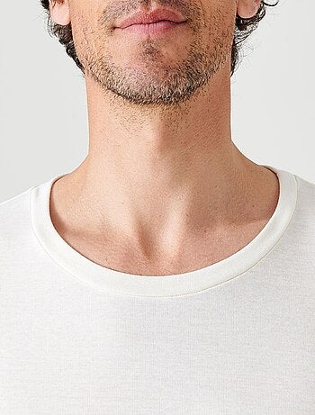 T-shirt col rond manches courtes fine côte Thermolactyl - Damart