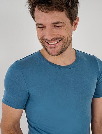 T-shirt col rond manches courtes fine côte Thermolactyl - Damart