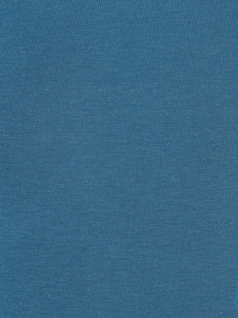 T-shirt col rond manches courtes fine côte Thermolactyl - Damart Bleu gris - Kiabi