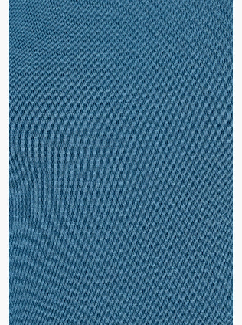 T-shirt col rond manches courtes fine côte Thermolactyl - Damart Bleu gris - Kiabi