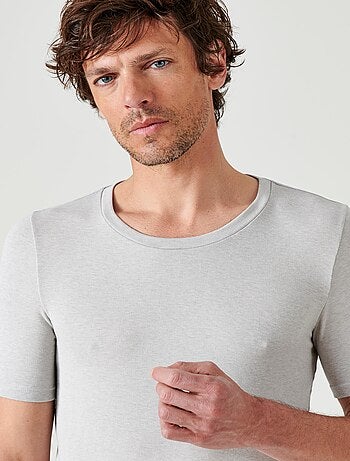 T-shirt col rond manches courtes fine côte Thermolactyl - Damart