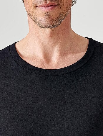 T-shirt col rond manches courtes fine côte Thermolactyl - Damart