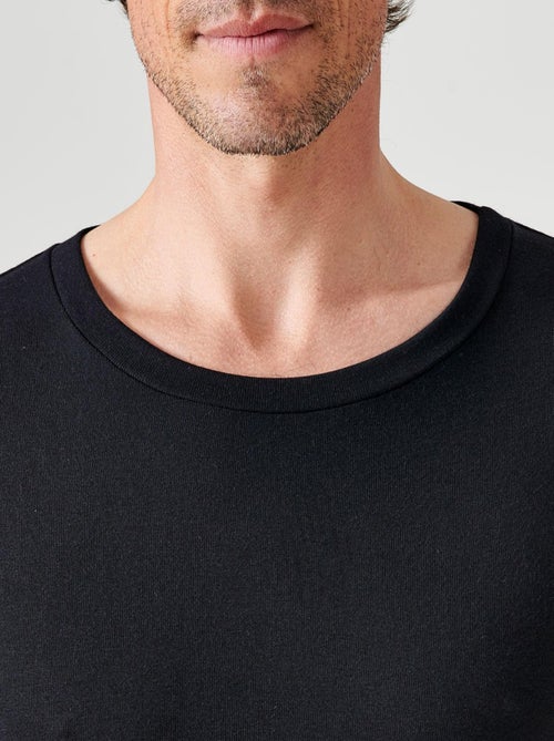 T-shirt col rond manches courtes fine côte Thermolactyl - Damart - Kiabi