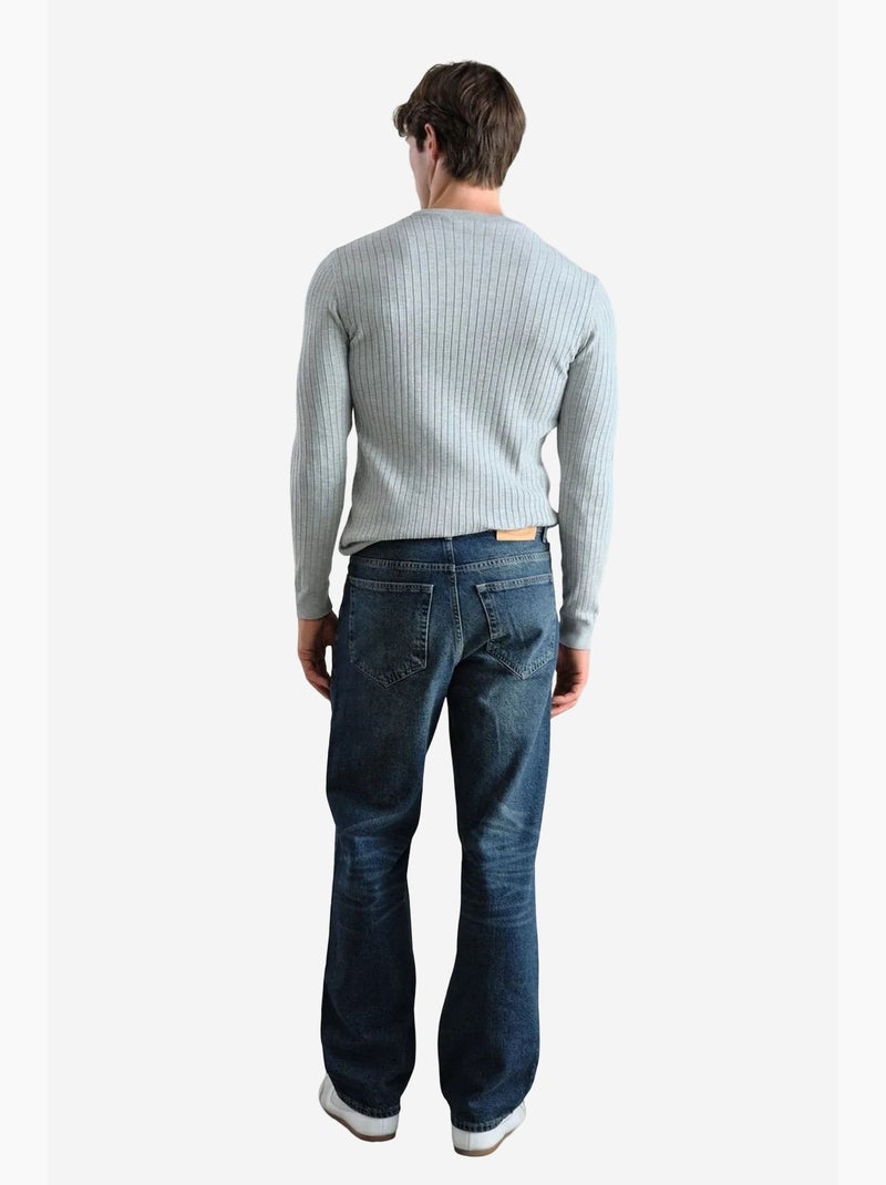 T-shirt col rond manches longues détails boutons ajusté giesto Gris - Kiabi