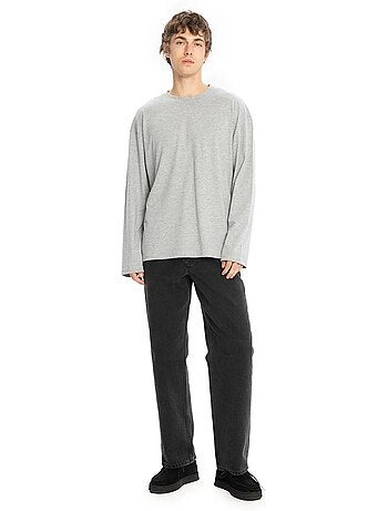 T-shirt col rond manches longues en coton giesto