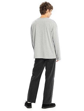T-shirt col rond manches longues en coton giesto