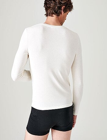 T-shirt col rond manches longues fine côte Thermolactyl Sensitive - Damart