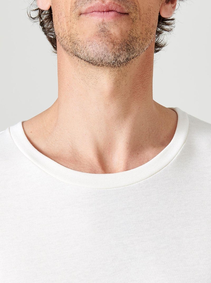 T-shirt col rond manches longues fine côte Thermolactyl Sensitive - Damart Blanc - Kiabi