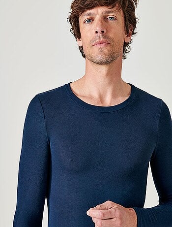 T-shirt col rond manches longues fine côte Thermolactyl Sensitive - Damart