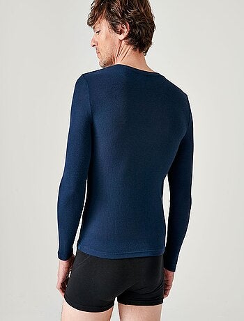 T-shirt col rond manches longues fine côte Thermolactyl Sensitive - Damart
