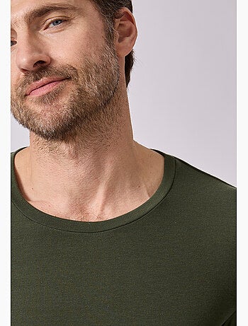 T-shirt col rond manches longues fine côte thermolactyl sensitive - damart