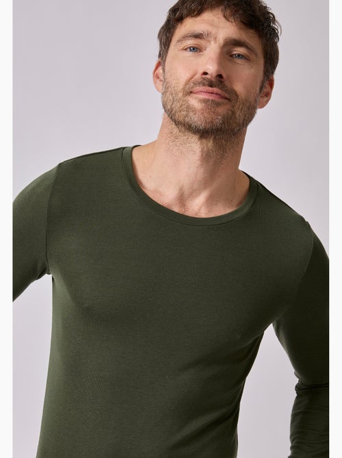 T-shirt col rond manches longues fine côte thermolactyl sensitive - damart - Kiabi T-shirt col rond manches longues fine côte thermolactyl sensitive - damart - Kiabi